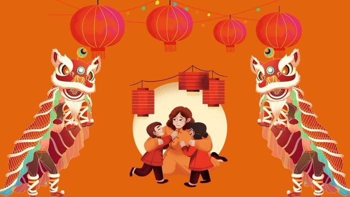 Hình nền máy tính Tết Ất Tỵ 2025 tràn đầy hạnh phúc