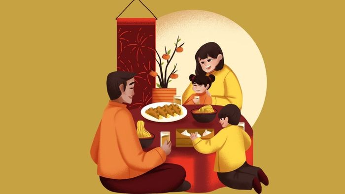 Hình nền máy tính Tết Ất Tỵ 2025 tràn đầy hạnh phúc