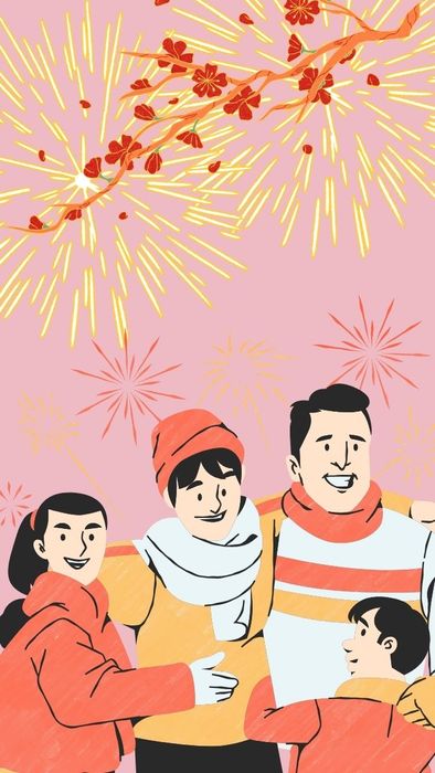 Hình nền điện thoại Tết Ất Tỵ 2025 dễ thương