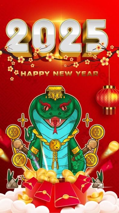 Hình nền điện thoại Tết Ất Tỵ 2025 dễ thương