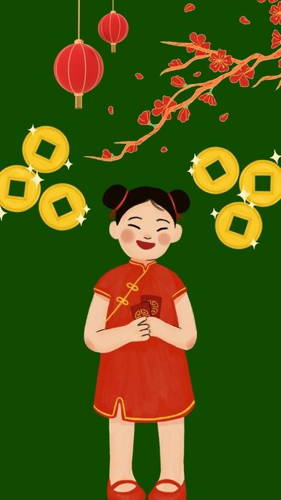 Hình nền điện thoại Tết Ất Tỵ 2025 dễ thương