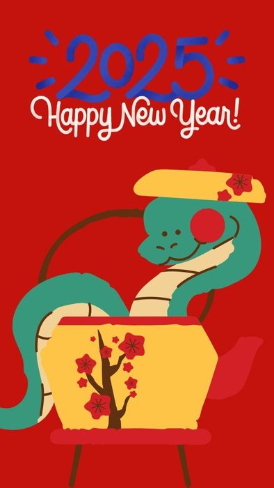 Hình nền điện thoại Tết Ất Tỵ 2025 dễ thương