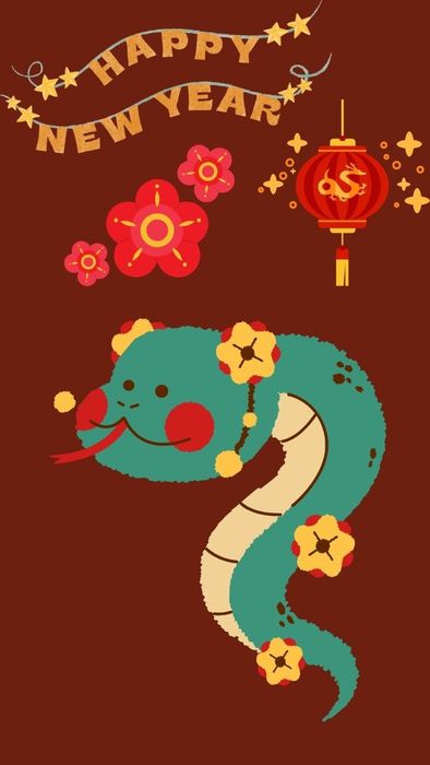 Hình nền điện thoại Tết Ất Tỵ 2025 dễ thương