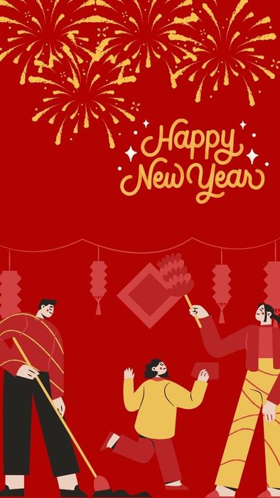 Hình nền điện thoại Tết 2025 sum vầy