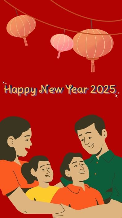 Hình nền điện thoại Tết 2025 sum vầy