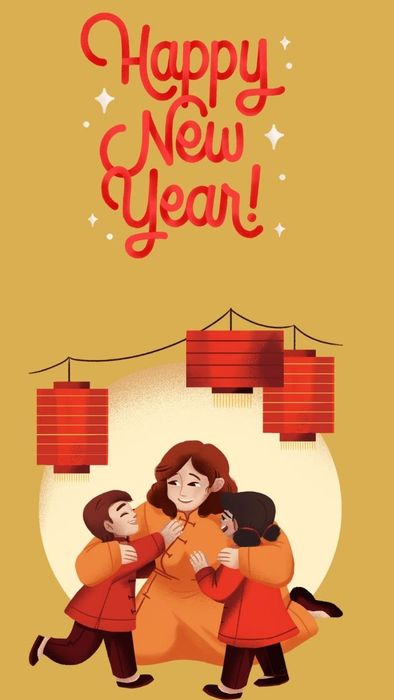 Hình nền điện thoại Tết 2025 sum vầy