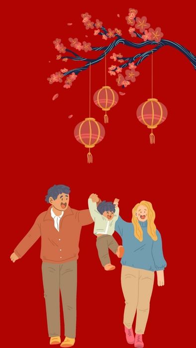 Hình nền điện thoại Tết 2025 sum vầy