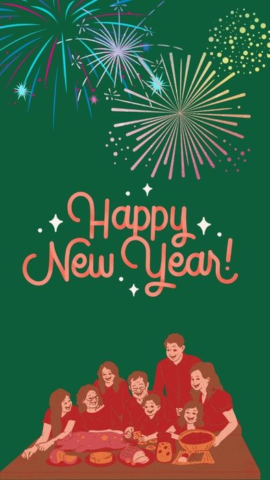 Hình nền điện thoại Tết 2025 sum vầy