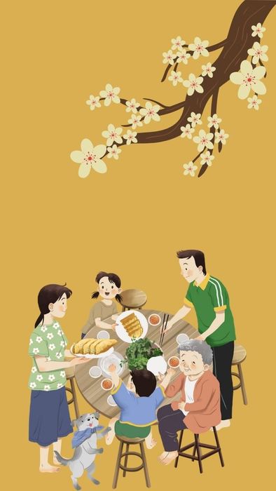 Hình nền điện thoại Tết Ất Tỵ 2025 vui vẻ