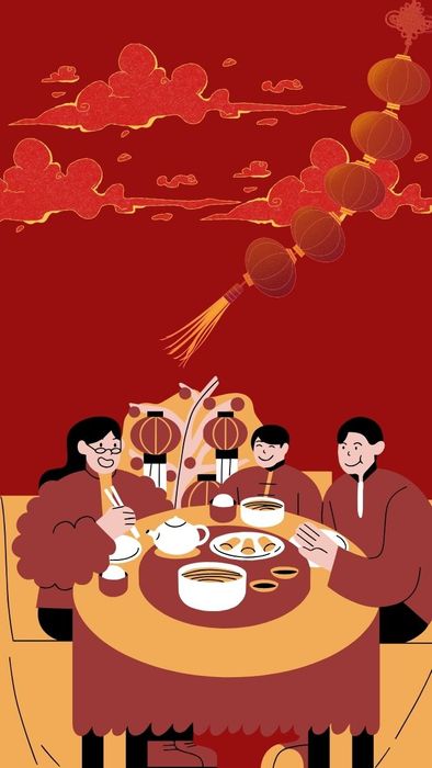 Hình nền điện thoại Tết Ất Tỵ 2025 vui vẻ