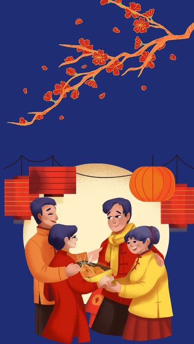 Hình nền điện thoại Tết Ất Tỵ 2025 vui vẻ