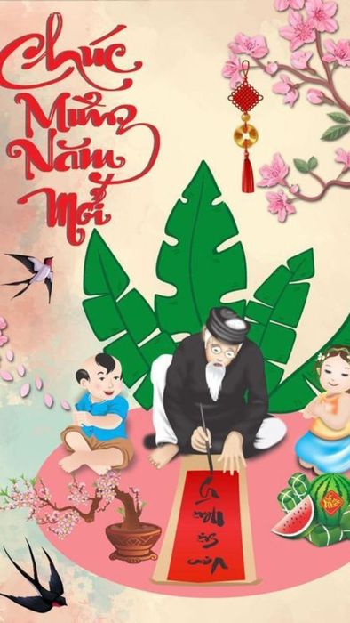 Hình nền thiệp đón chào Tết 2025