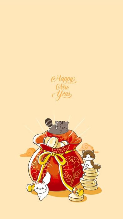 Hình nền thiệp Tết chúc mừng năm mới rực rỡ và tươi sáng