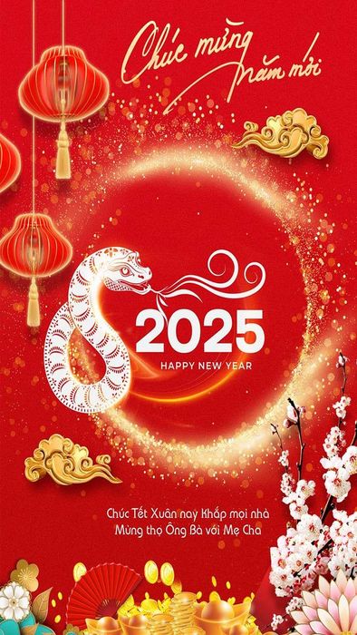 Hình nền thiệp chúc Tết 2025 mang đến niềm vui và hạnh phúc