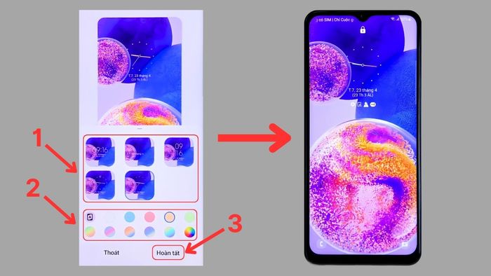 Hướng dẫn cách hiển thị đồng hồ trên màn hình khóa Samsung bước 2