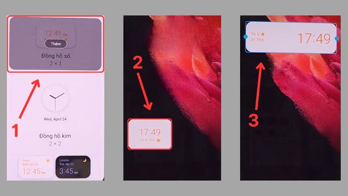 Hướng dẫn cách hiển thị đồng hồ trên màn hình chính Samsung bước 2