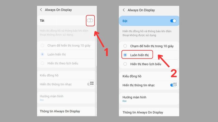 Hướng dẫn cách cài đặt đồng hồ Samsung luôn hiển thị khi tắt màn hình bước 2