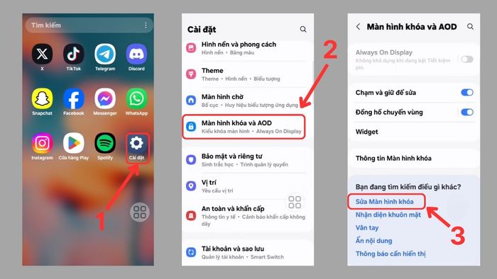 Hướng dẫn cách tắt đồng hồ trên màn hình khóa Samsung bước 1