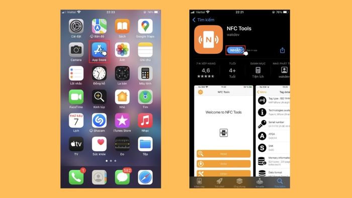 Hướng dẫn cài đặt NFC Tools để sửa lỗi iPhone không quét được NFC, Bước 1
