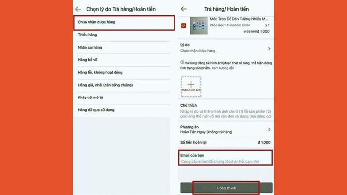 Hướng dẫn bước 2 cách khiếu nại shipper Shopee dành cho người mua