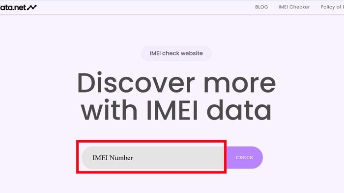 Hướng dẫn kiểm tra xuất xứ qua IMEIdata.net - Bước 1