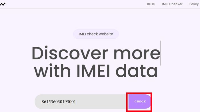 Hướng dẫn kiểm tra xuất xứ qua IMEIdata.net - Bước 2