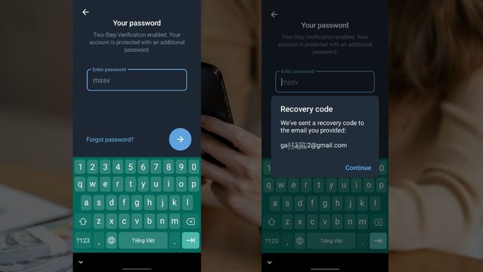 Hướng dẫn khôi phục mật khẩu Telegram qua Gmail - Bước 2