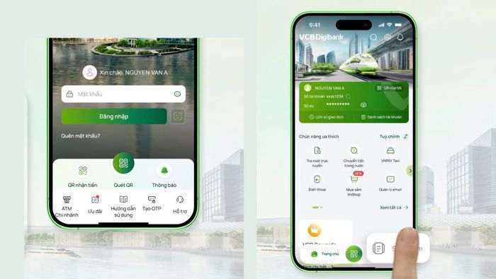 Hướng dẫn nâng hạn mức chuyển tiền Vietcombank - Bước 1