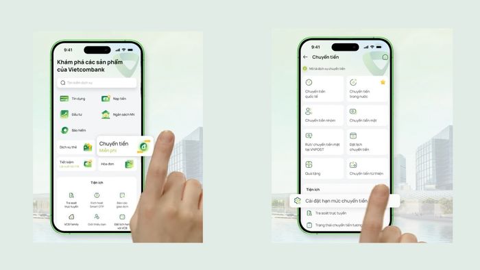 Hướng dẫn nâng hạn mức chuyển tiền Vietcombank - Bước 2
