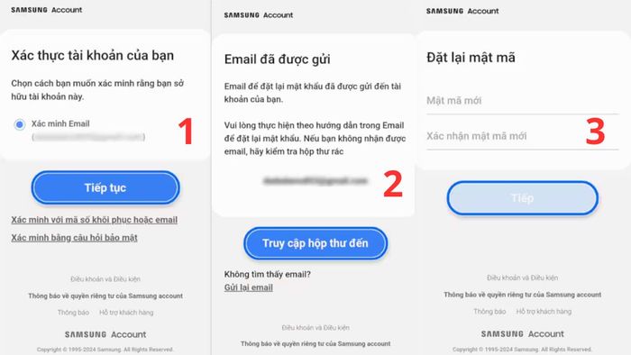 Cách khôi phục mật khẩu Samsung Account qua email bước 3