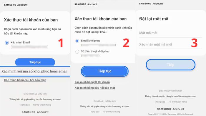 Hướng dẫn khôi phục mật khẩu Samsung Account khi quên qua email khôi phục