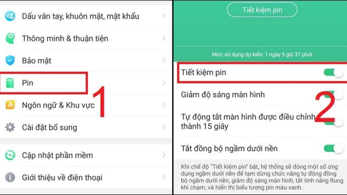 Chế độ tiết kiệm pin giúp khắc phục lỗi không nhận sạc trên điện thoại Samsung.