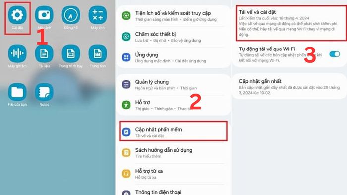 Cách để cập nhật phần mềm và thực hiện việc khôi phục cài đặt gốc, bước đầu tiên