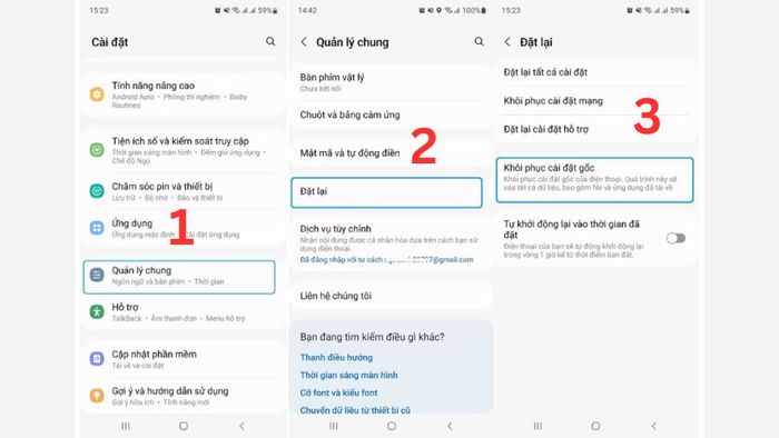 Hướng dẫn cập nhật phần mềm và thực hiện khôi phục cài đặt gốc, bước 2