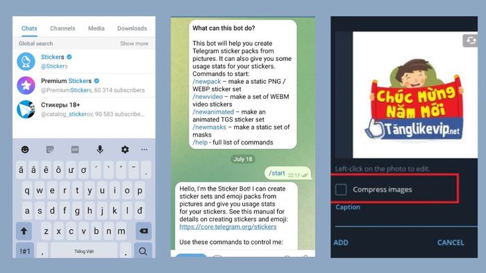 Hướng dẫn tạo sticker trên Telegram - Bước 2