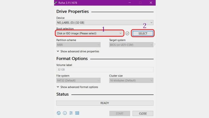 Hướng dẫn tạo USB Boot để cài đặt Windows 10 bằng phần mềm Rufus - Bước 1