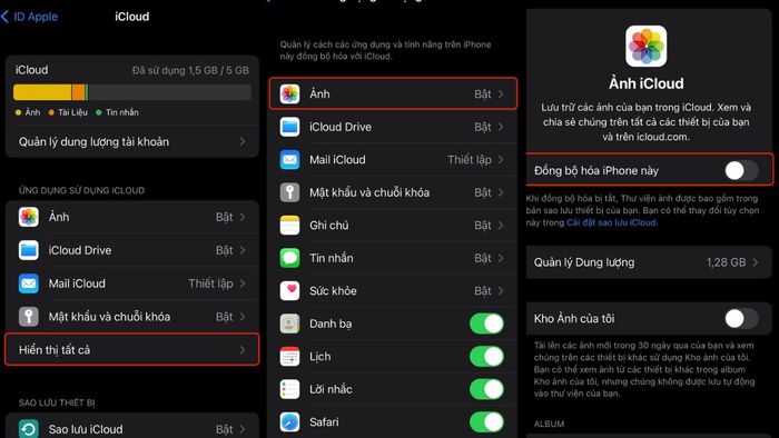 Hướng dẫn tắt đồng bộ iCloud trên 2 iPhone: Bước 3