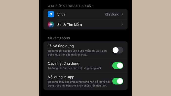Hướng dẫn bật tự động cập nhật App Store – Bước 3
