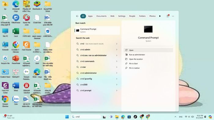 Hướng dẫn chi tiết mở Windows Explorer bằng Command Prompt, bước 1