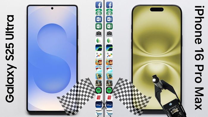 Thử nghiệm tốc độ giữa Galaxy S25 Ultra và iPhone 16 Pro Max