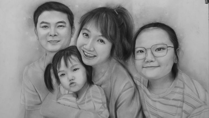 Vẽ tranh chân dung tập thể ấn tượng và hài hòa
