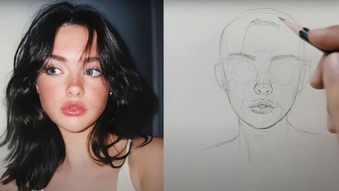 Hướng dẫn chi tiết bước 3: Vẽ chi tiết gương mặt trong quá trình vẽ chân dung