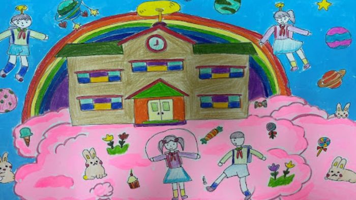 Vẽ tranh trường học đẹp và đầy tính sáng tạo