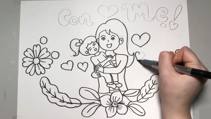Thêm chi tiết để bức tranh về mẹ trở nên sinh động và đầy cảm xúc