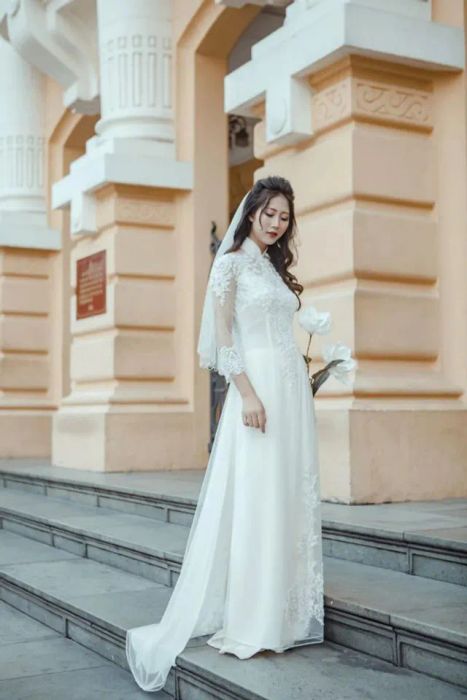 giày cao gót đi với áo dài cưới