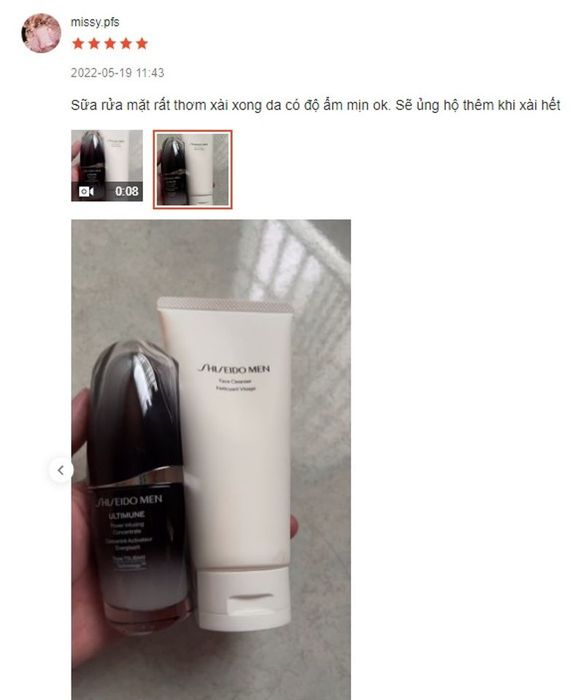Review sữa rửa mặt Shiseido Men Cleansing từ người dùng