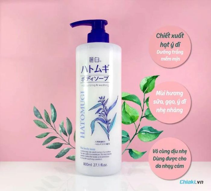 Sữa tắm trị mụn lưng viêm nang lông Hatomugi