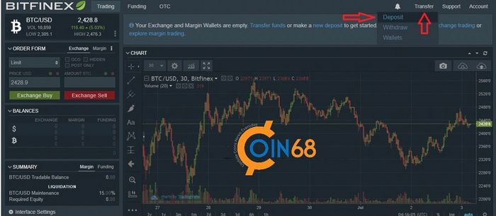 Cách tạo ví Bitcoin/Altcoin trên Bitfinex