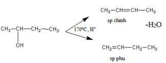 Khi thực hiện phản ứng tách nước từ phân tử butan-2-ol, sản phẩm phụ thu được là gì?