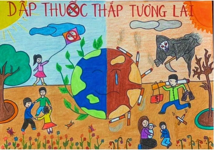 Các bức tranh tuyên truyền tác hại của thuốc lá nổi bật nhất năm 2023